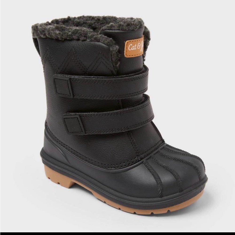 Cat & Jack NWT Black Winter Boots with Faux Fur